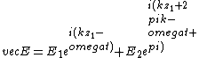  \\vec{E} =E_1  e^{i(k z_1  - \\omega t)}  +  E_2  e^{i(k z_1 + 2\\pi k - \\omega t + \\pi)} 